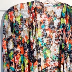 Calvin Klein draped open front wrap top, size M